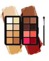 16 Colors Cream Blush Contour Highlighter Makeup Palette with Brush,Colored Correcting Concealer Contour Cream,Longlasting Blendable Matte Blush Concealer Foundation Palette,Mother's Day Makeup Gift